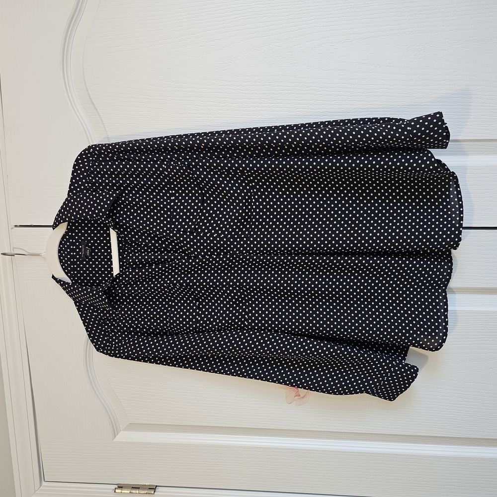 NY & Company Black Polka Dot Blouse